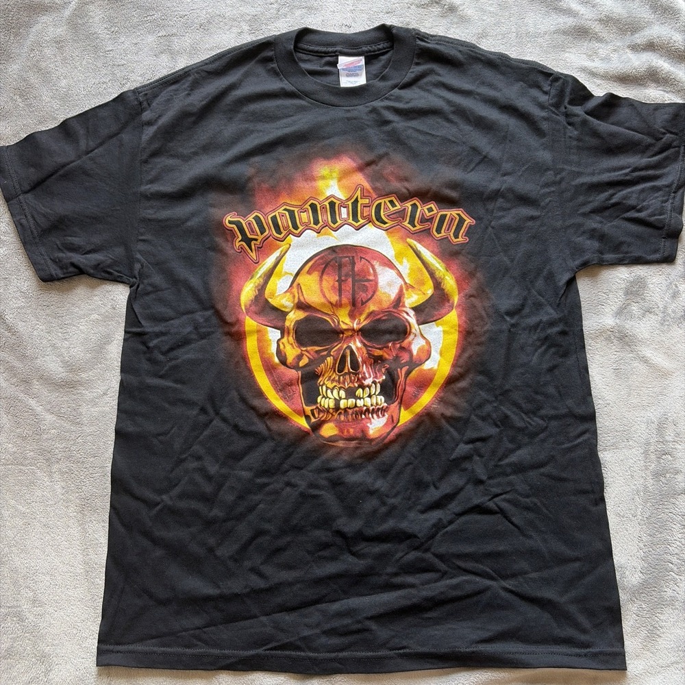 Vintage 2004 Pantera Band Concert Heavy Metal Rock Tour Black Tee Shirt Large